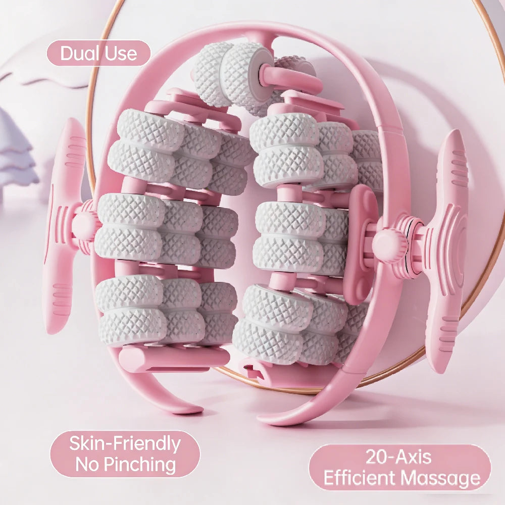 40-Wheel Massage Roller – Manual Muscle & Leg Massager
