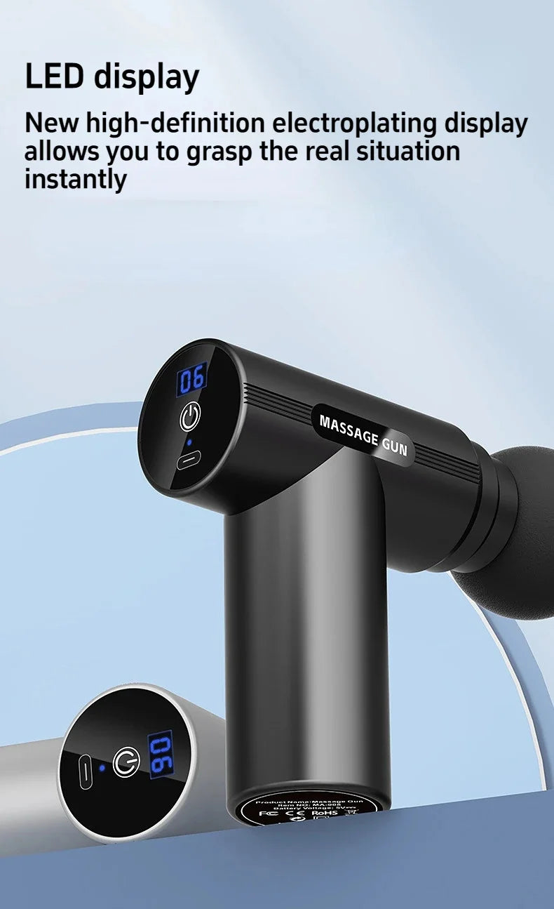 USB Mini Massage Gun Fascia Machine Muscle Relaxation Vibrating Gun Rod Massage Fitness Equipment Neck Grab Fascia Gun