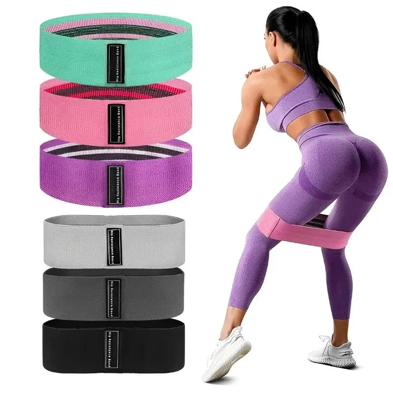 3-Pack Fabric Resistance Bands – Non-Slip Hip, Glute & Thigh Workout Bands for Squats, Yoga & Strength Training