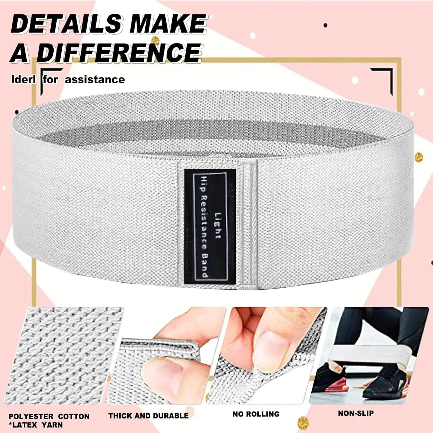 Premium Fabric Resistance Bands | Non-Slip Booty Bands for Glute, Pilates & Home Workouts
