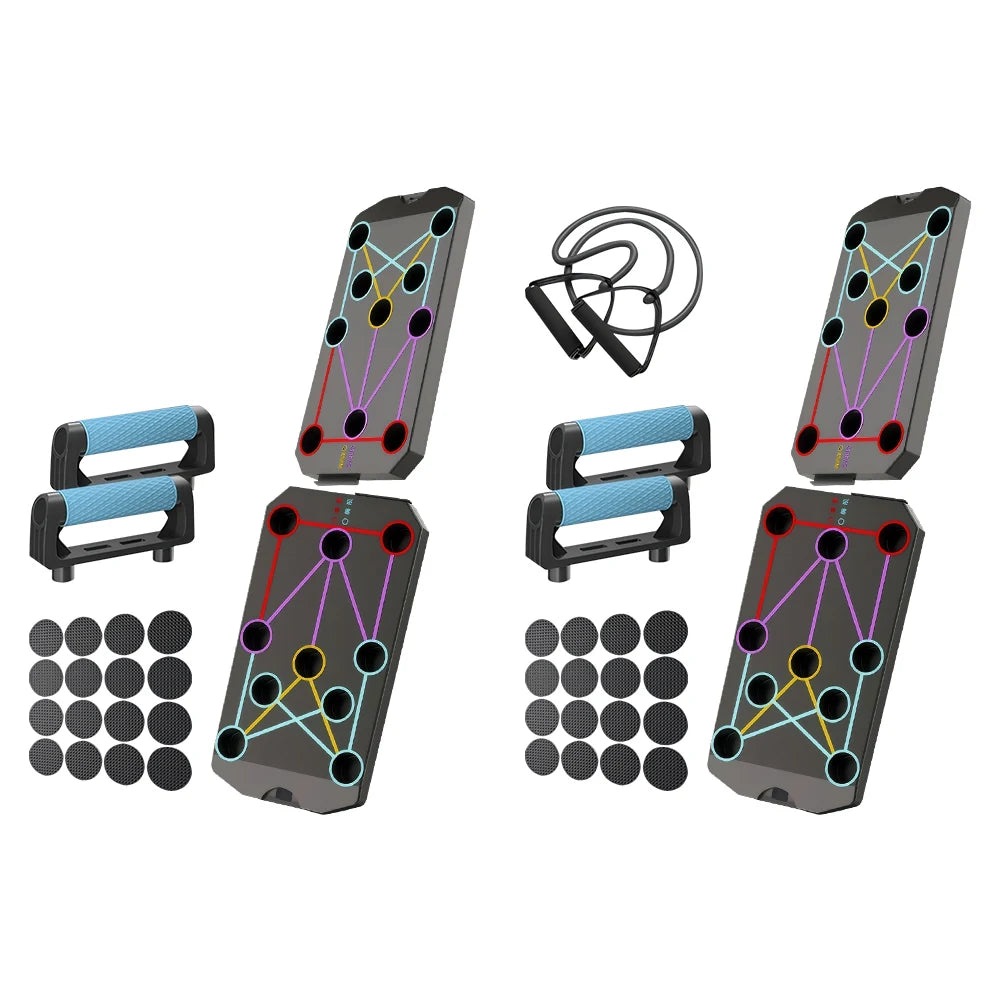 Portable Push-up Board Set Push Up Board Fitness With Handles Foldable Fitness Equipment For Chest Abdomen Arms Back Training