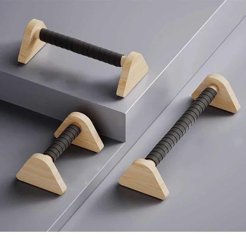 2pcs Wooden Push-up Bar Stands Gym Push Ups Rack Board Fitness Exercise Body Building Training Handstand Parallel Rod