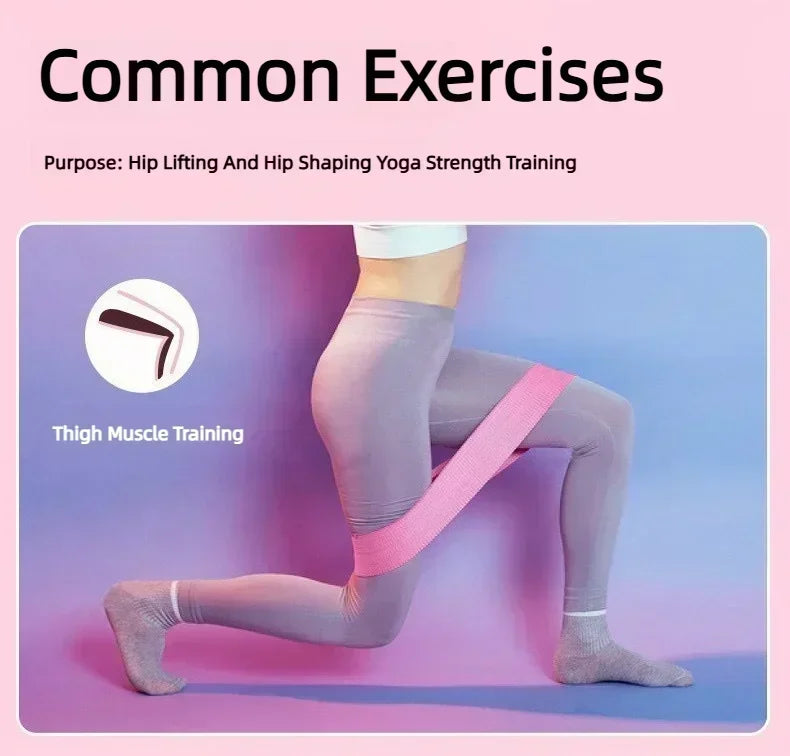 3-Piece Fabric Resistance Hip Bands – Non-Slip Glute, Thigh & Leg Workout Bands for Squats, Yoga & Strength Training
