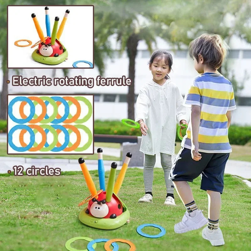 3 In 1 Ladybug Sensory Training Skipping Rope Toss Machine Stomping Launcher Gym Jumping Sports Indoor Outdoor Toy Kids Gift