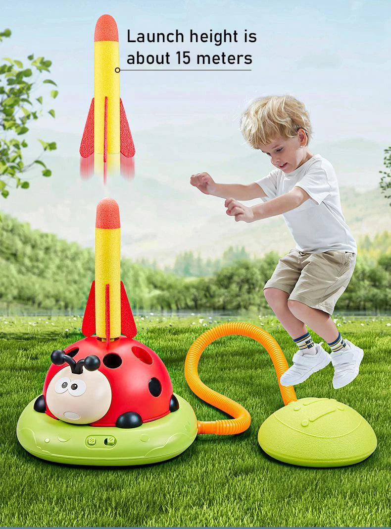 3 In 1 Ladybug Sensory Training Skipping Rope Toss Machine Stomping Launcher Gym Jumping Sports Indoor Outdoor Toy Kids Gift