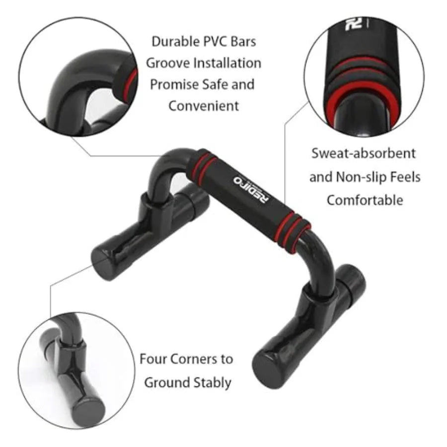 Push Up Bars Strength Training - Workout Stands With Ergonomic Push-up Bracket Board with Anti-Slip Sturdy Structure Portable f