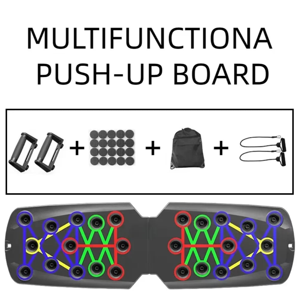 22/28-in-1 Push-up Board Multifunctional Foldable Home Exercise Equipment Colorful with Tension Rope Push Up Bar Gym