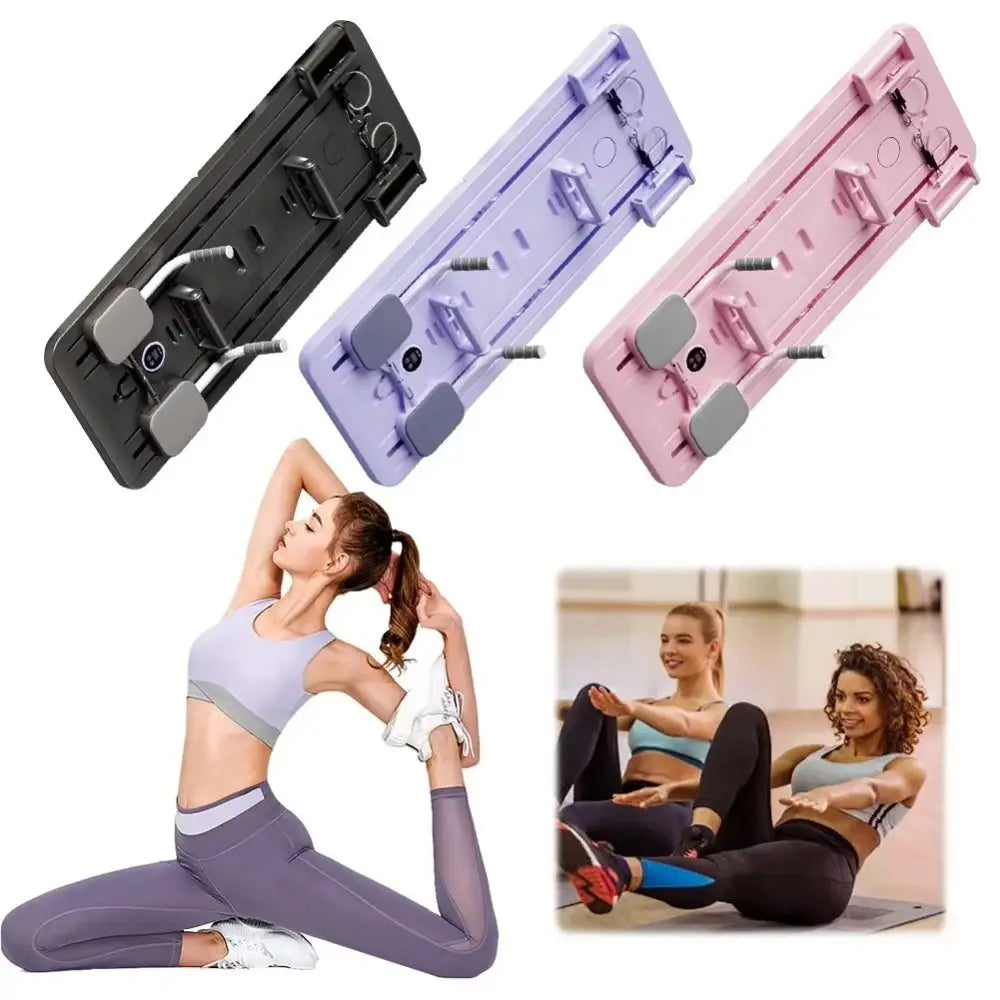 Leg & Arm Toner Fitness Abdominal Exercise Board with Tension Rope Adjustable Push-up Automatic Rebound Board Foldable Portable