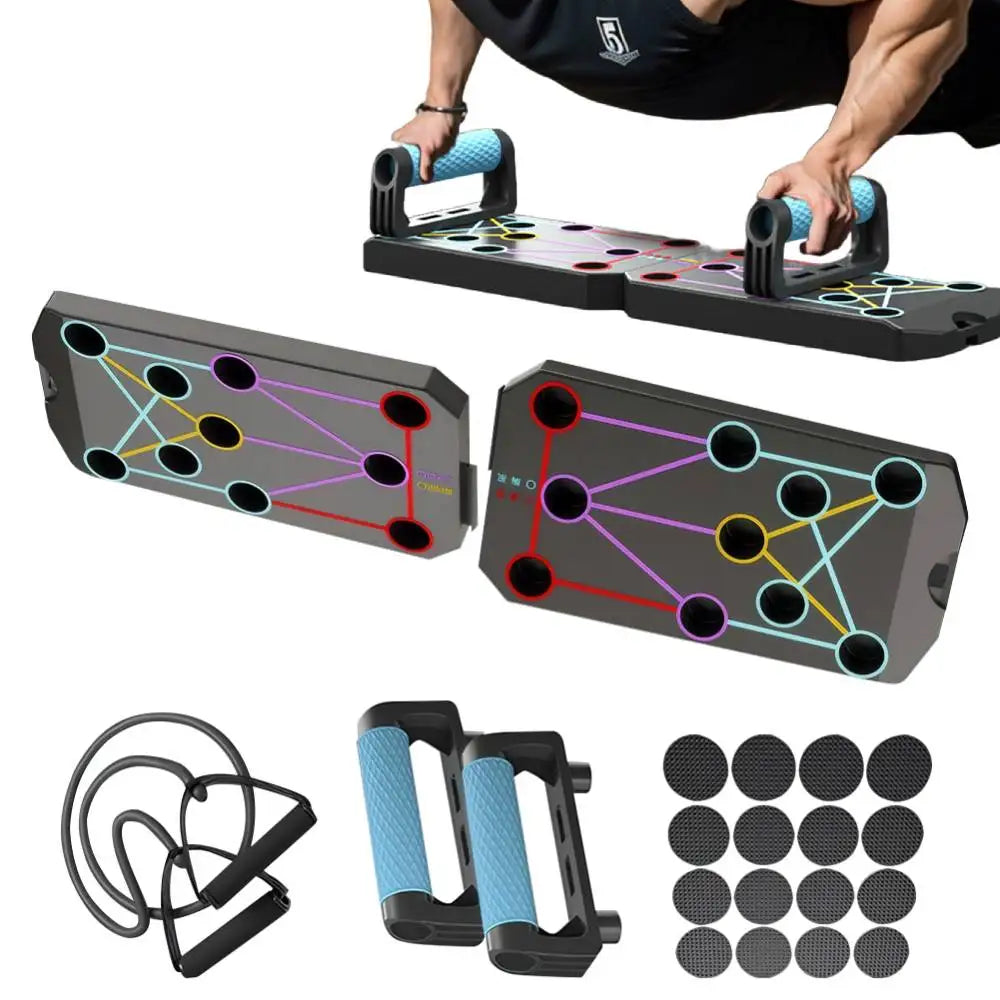 Portable Push-up Board Set Push Up Board Fitness With Handles Foldable Fitness Equipment For Chest Abdomen Arms Back Training