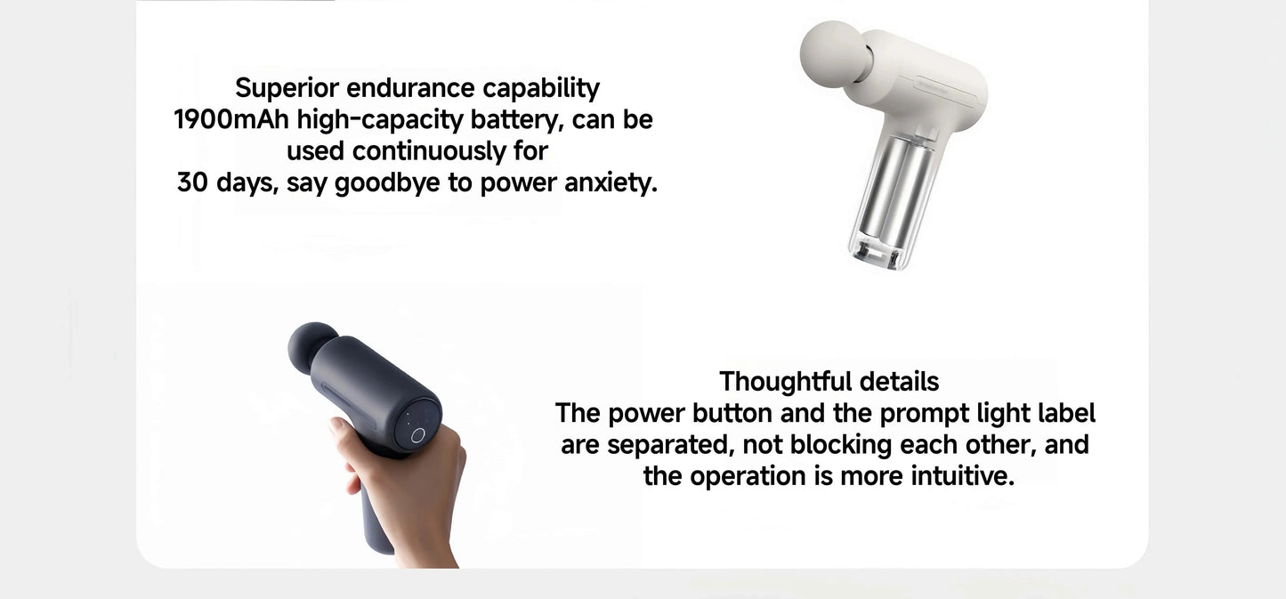 2025 XIAOMI Mijia Mini Fascia Gun 3 Portable Muscle Massage Gun 12kg Thrust Brushless Silent Motor 3 Massager Heads Relax Body