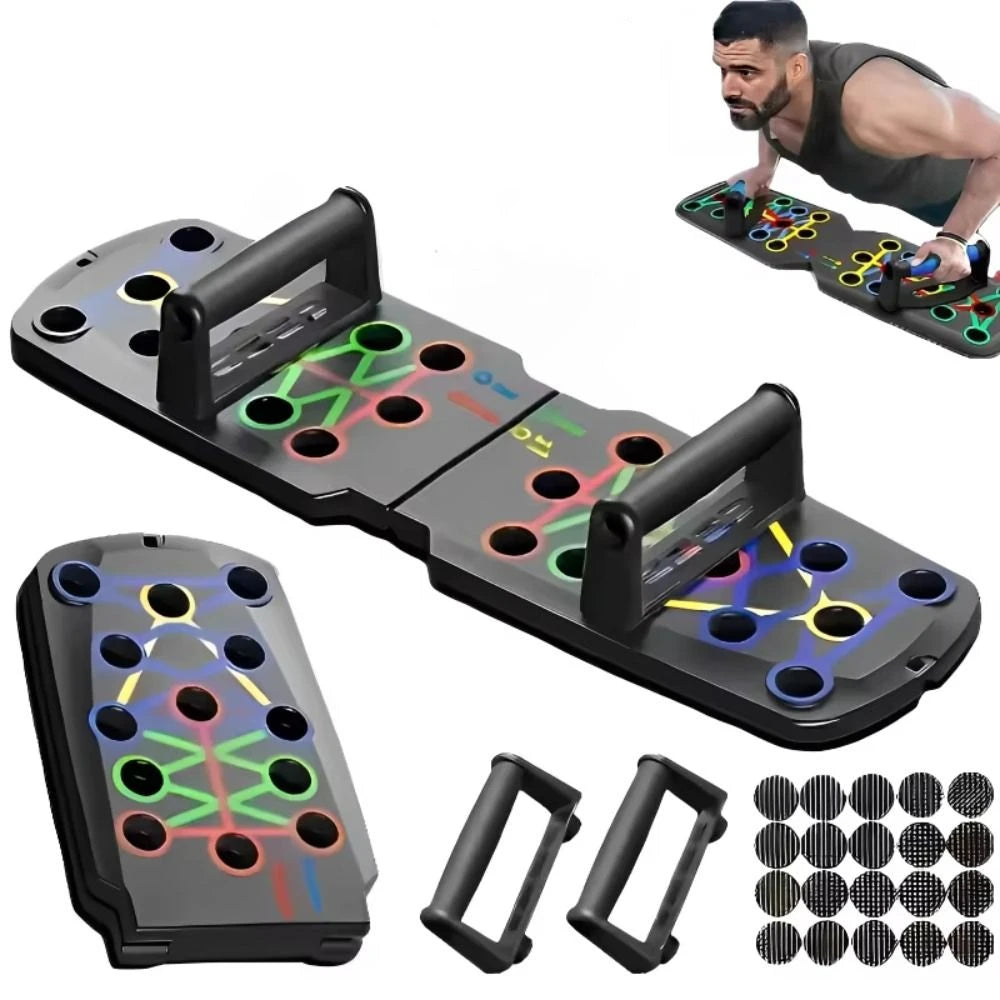 22/28-in-1 Push-up Board Multifunctional Foldable Home Exercise Equipment Colorful with Tension Rope Push Up Bar Gym