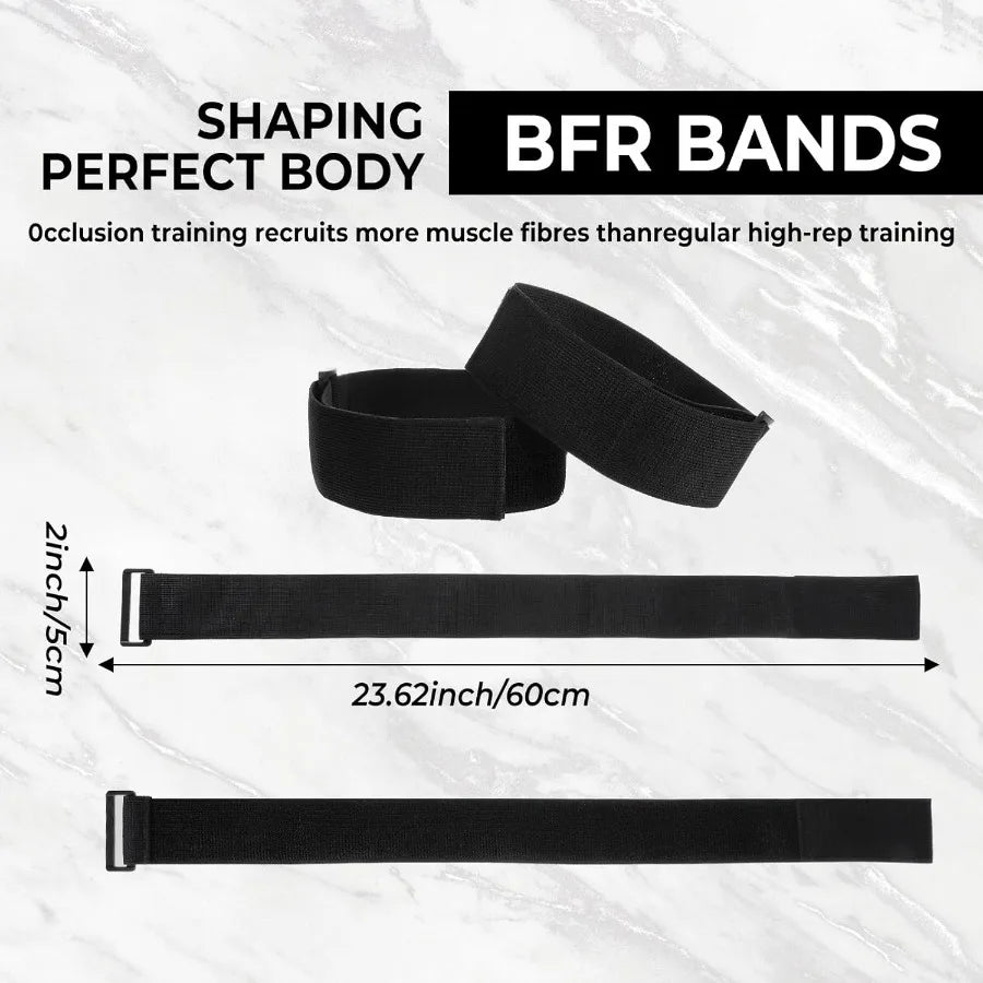 2 Pcs Occlusion Bands Glutes Hip Building Blood Flow Restriction Bands BFR Bundle Booty Bands Best Fabric Resistance Bands for