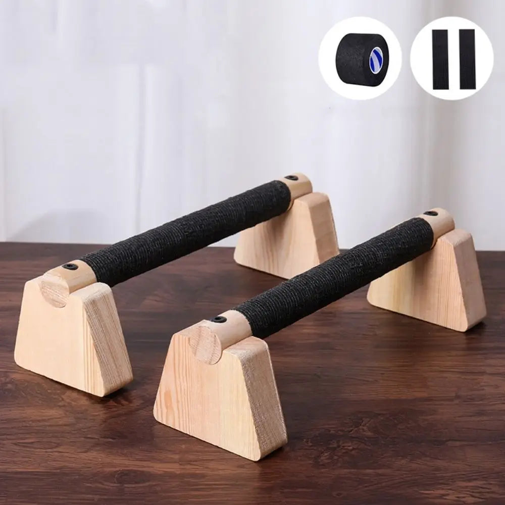 Wooden Push Up Bars (Pair) | Non-Slip Parallettes for Strength Training & Calisthenics