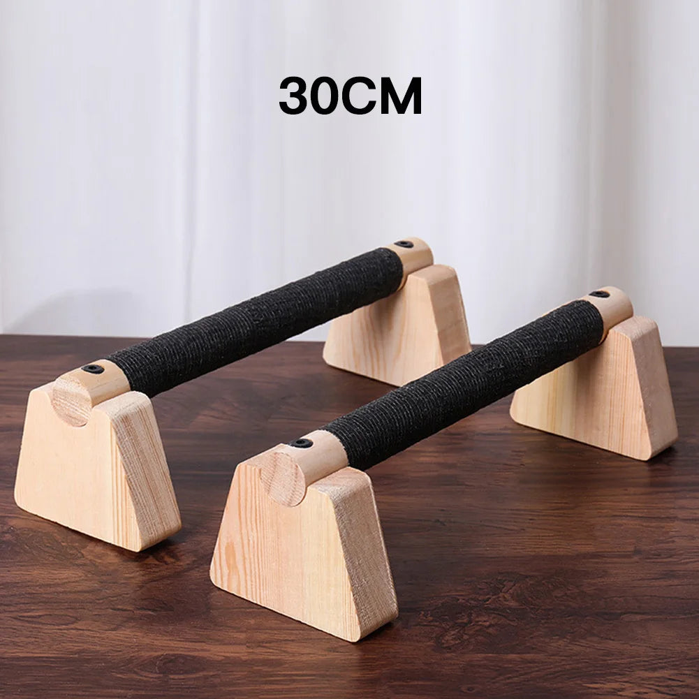 Premium Rubberwood Push-Up Stands (Pair) – Wooden Parallettes for Push-Ups, Russian Dips, Calisthenics & Home Gym Training