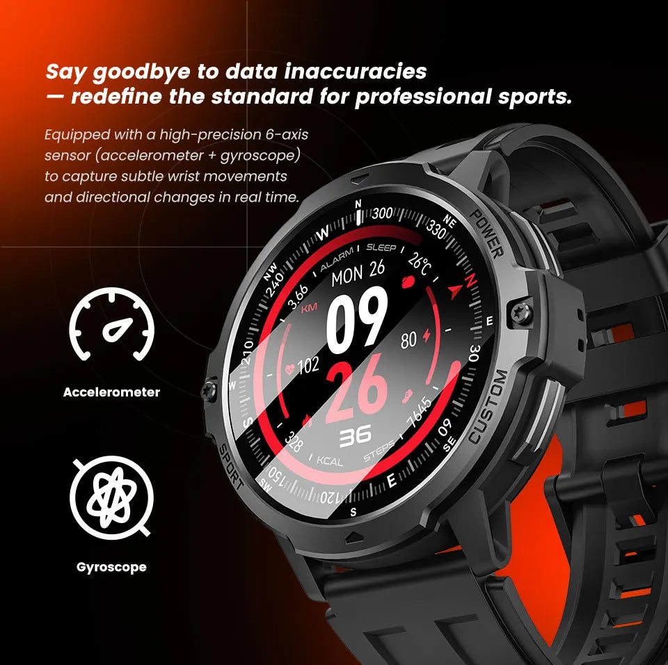 LEADOYS C31 Men's GPS Smartwatch Reloj Inteligente Para Hombre Outdoor Fitness Swimming Running Jumping Rope Smart Wrist Watch