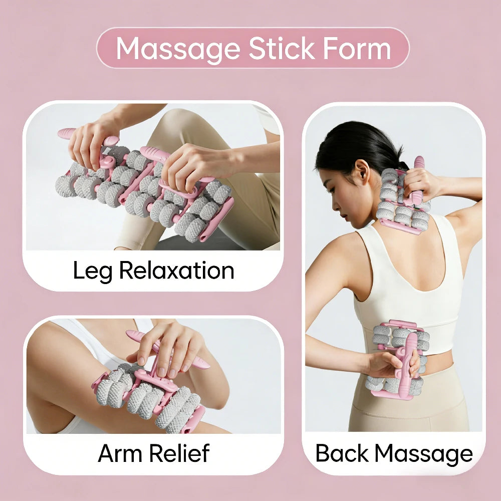 40-Wheel Massage Roller – Manual Muscle & Leg Massager