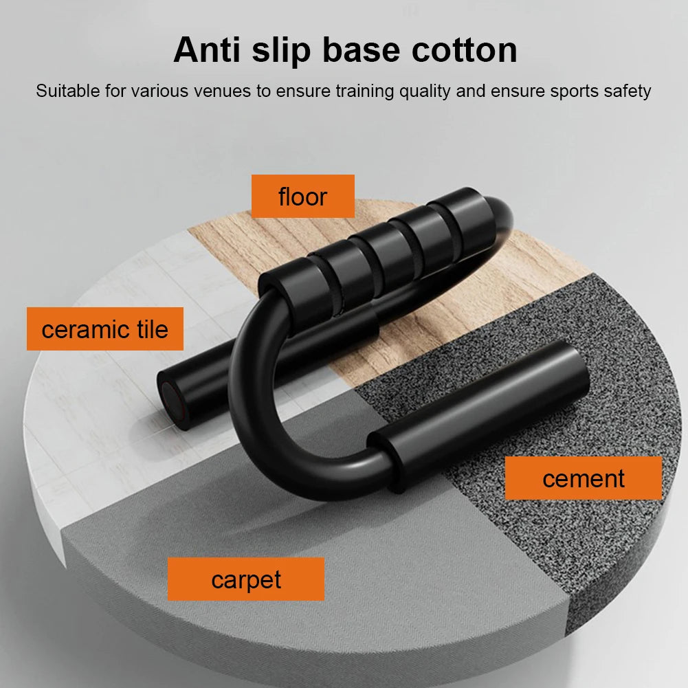 S Shape Push-up Stand Foam Handles Chest Fitness Equipment Anti Slip Home Fitness Chest Training Equipment