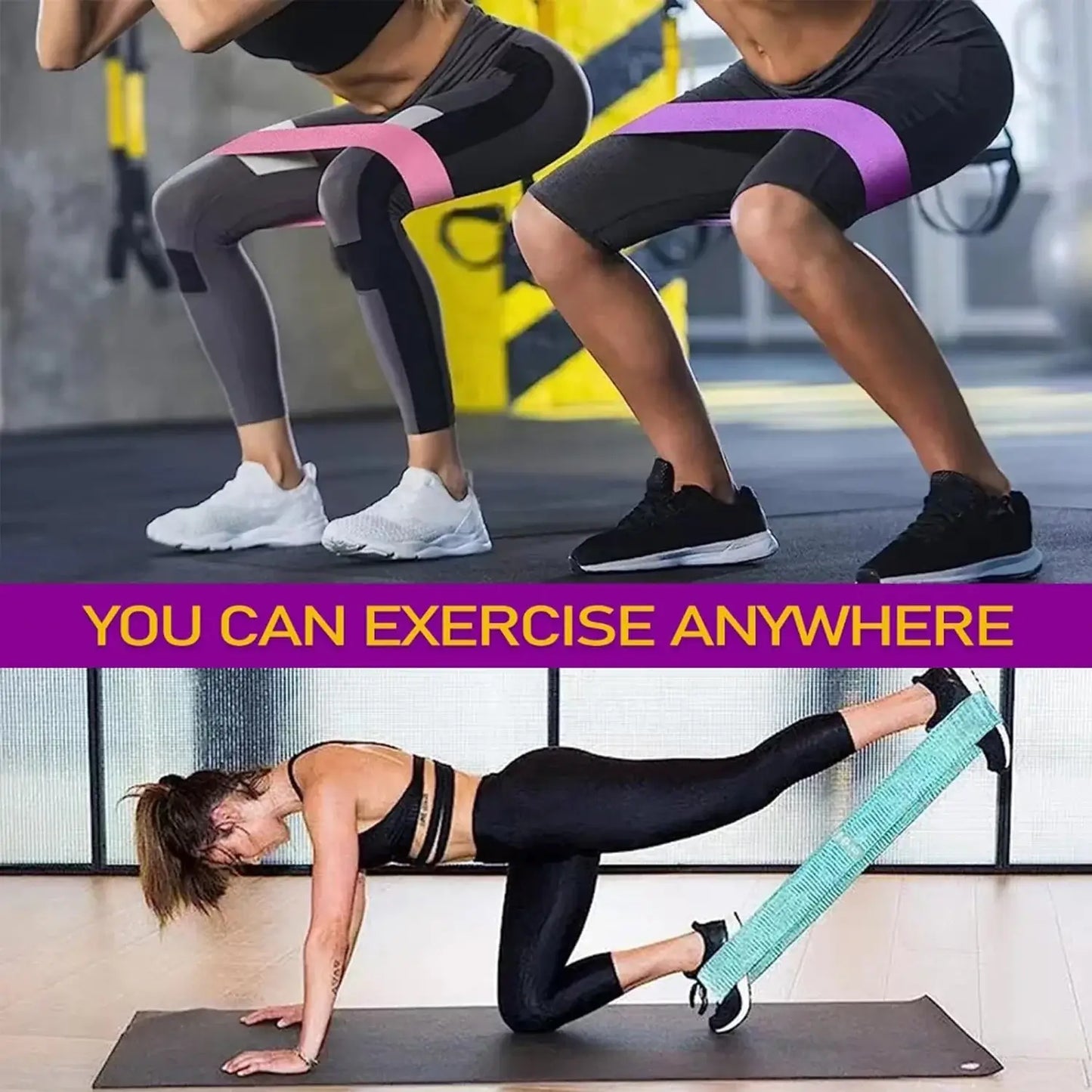 3 Pack Fabric Resistance Bands for Glutes, Anti-Slip Hip Bands for Legs & Thigh, Squats Pilates Yoga for Women Men with Portable