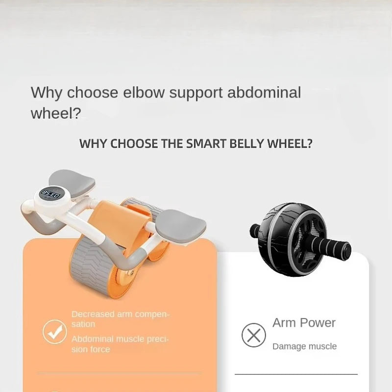 Ab Roller With Pads Self-Rebounding 2-Wheel Ab Trainer Elbow Pads Home Fitness Equipment For Building Strong Abs And Six-Pack