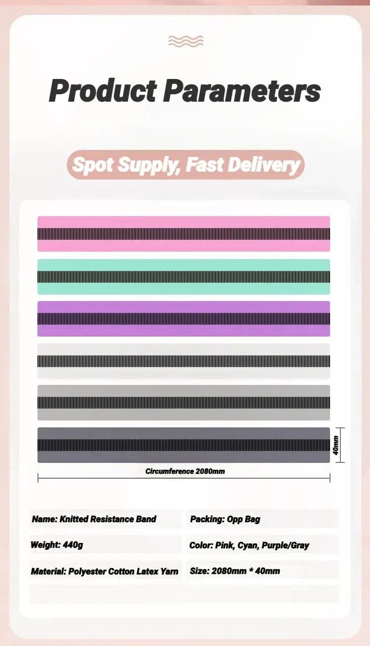 Long Resistance Loop Band Set Unisex Fitness Yoga Elastic Bands Hip Circle Thigh Squat Workout Cloth Legs Butt Exercise