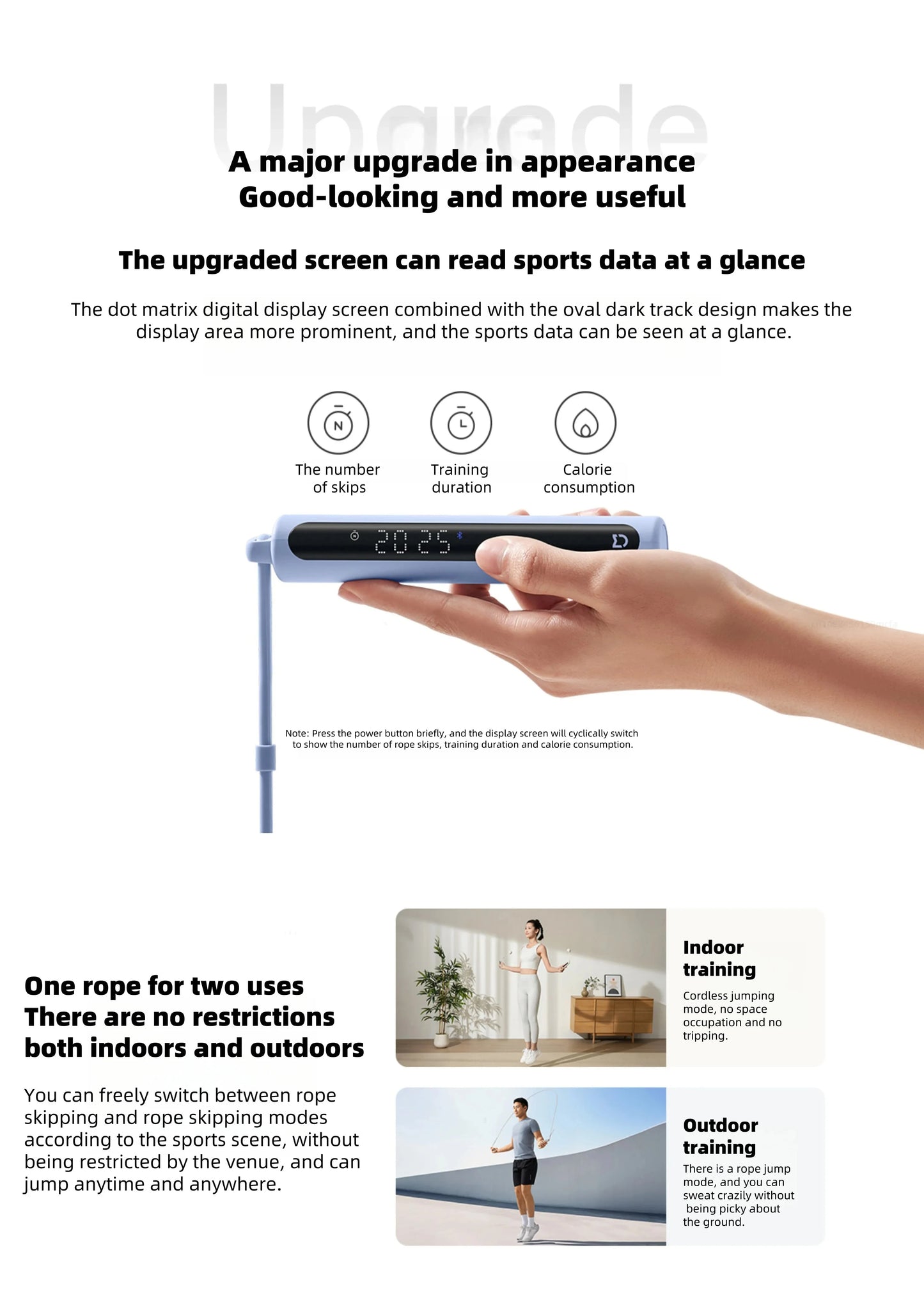 Original Mijia Smart Skipping Jump Rope 2 Digital Counter Adjustable Calorie Calculation Sport Fitness Exercise Lose Weight CN