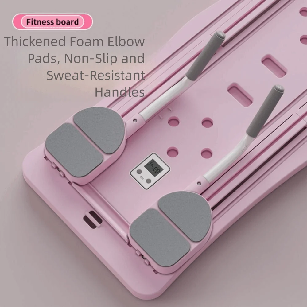 Leg & Arm Toner Fitness Abdominal Exercise Board with Tension Rope Adjustable Push-up Automatic Rebound Board Foldable Portable