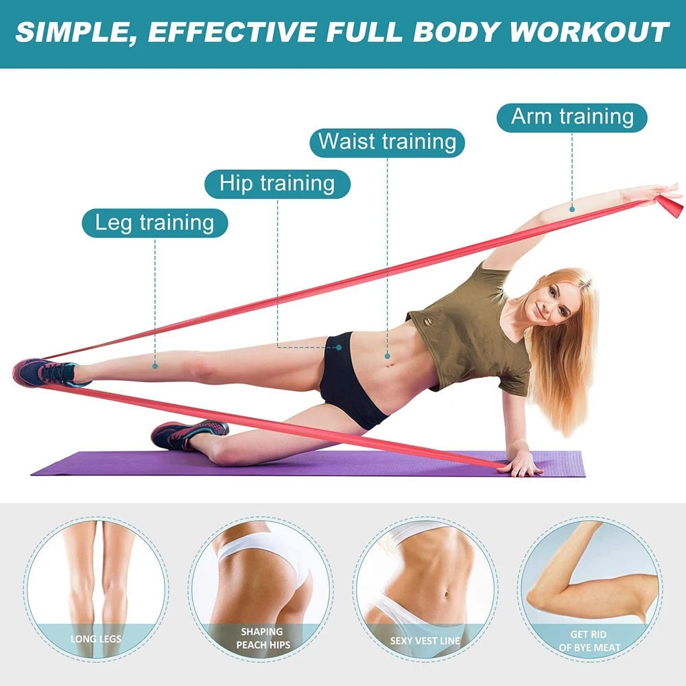 1/3/4pcs Yoga Sport Resistance Bands Home Strength Elastic Exercise Band Gym Pilates Long Training Tension Belt Yoga Accessories