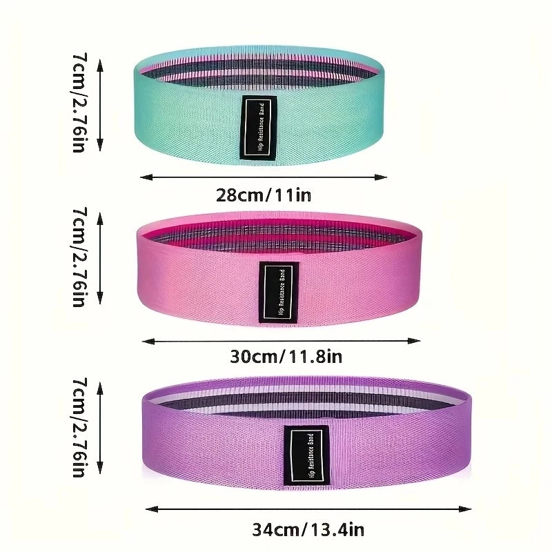 Fabric Resistance Hip Booty Bands Glute Thigh Elastic Workout Squat Circle Stretch Fitness Strips Loops Yoga Gym Equipment 3Pcs