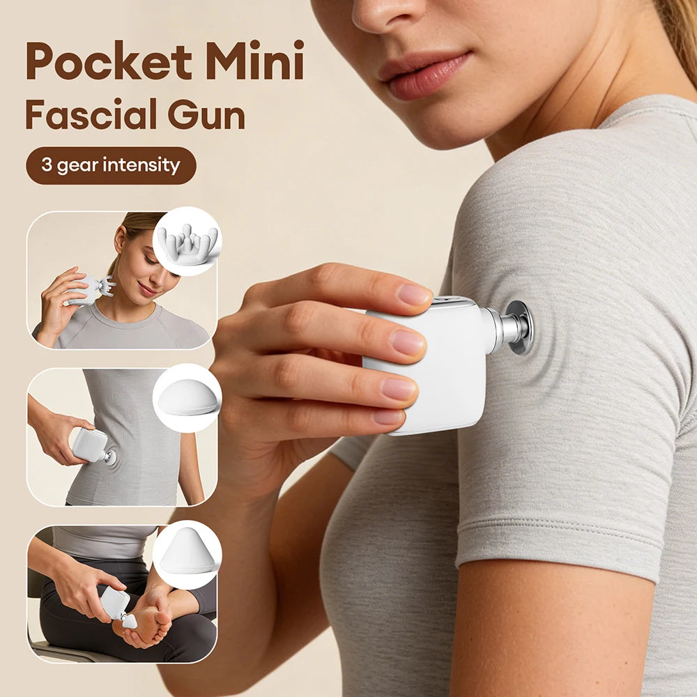 Pocket Mini Fascia Gun High Frequency Vibration Body Massage Gun Portable Electric Massager Muscle Relaxation Fascia masajeador
