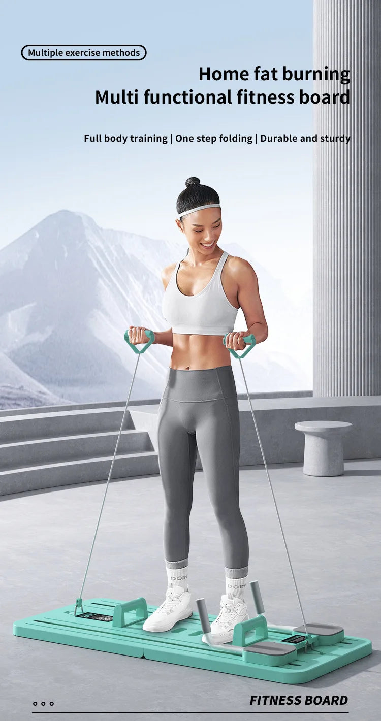 Multifunctional Abdominal Board Home Fitness Equipment Timer Push-up Handles Resistance Band Multifunctional Exercise Equipment