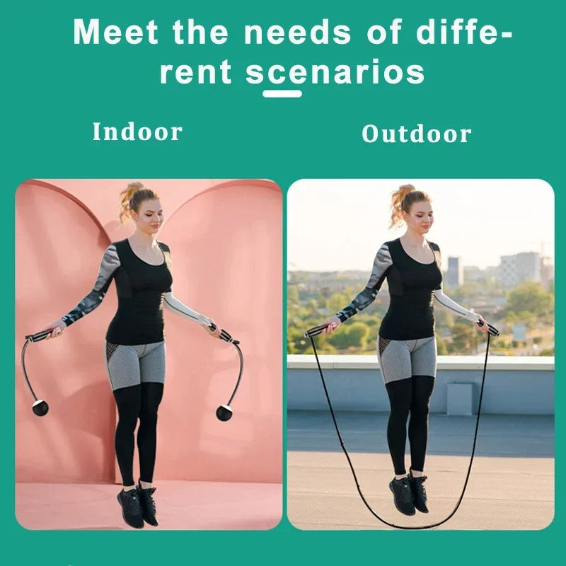 A Set of Multi-Functional Digital Counting Skipping Rope Smart Wireless Ball Dual-Purpose Indoor Cordless Skipping Rope Cordless
