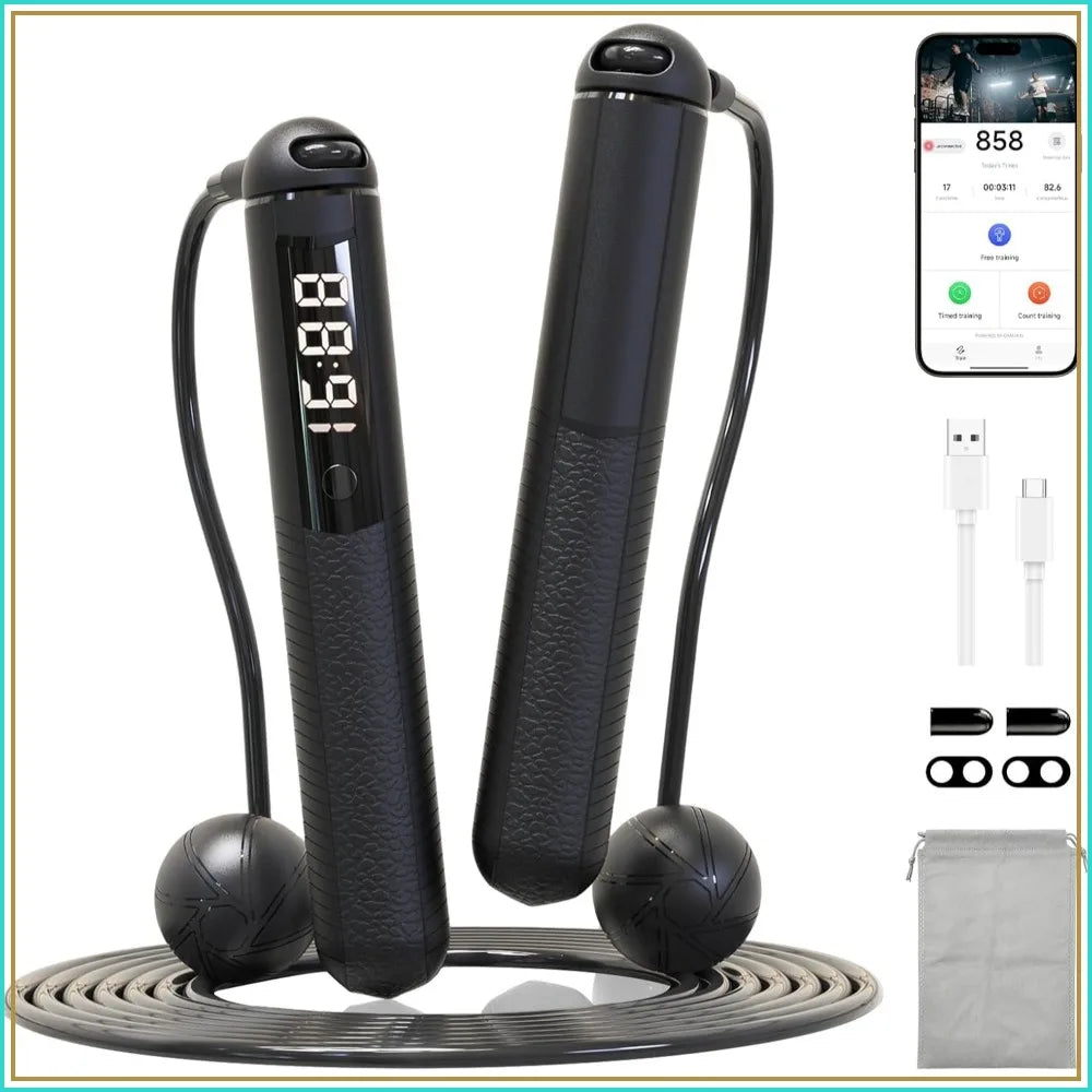 Progression Fitness Cordless Jump Rope – Smart Calorie Counter Cardio Trainer