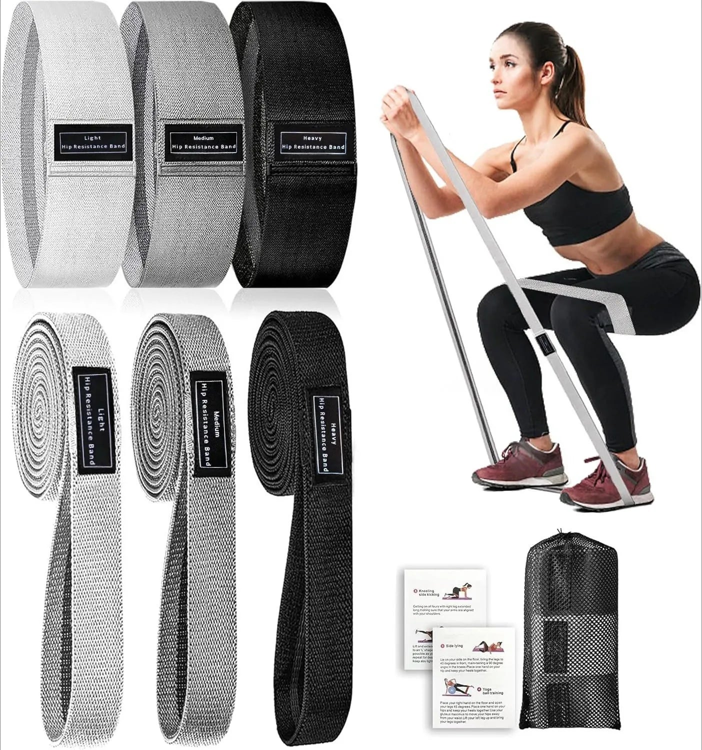 Premium Fabric Resistance Bands | Non-Slip Booty Bands for Glute, Pilates & Home Workouts