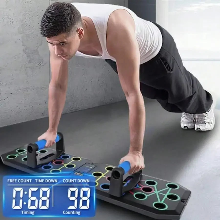 Solid Push Up Board Home Workout Equipment Multi-Functional Pushup Stands System Fitness Floor Chest Muscle Exercise Professional Equipment Burn Fat Strength Training Arm Men & Women Weights
