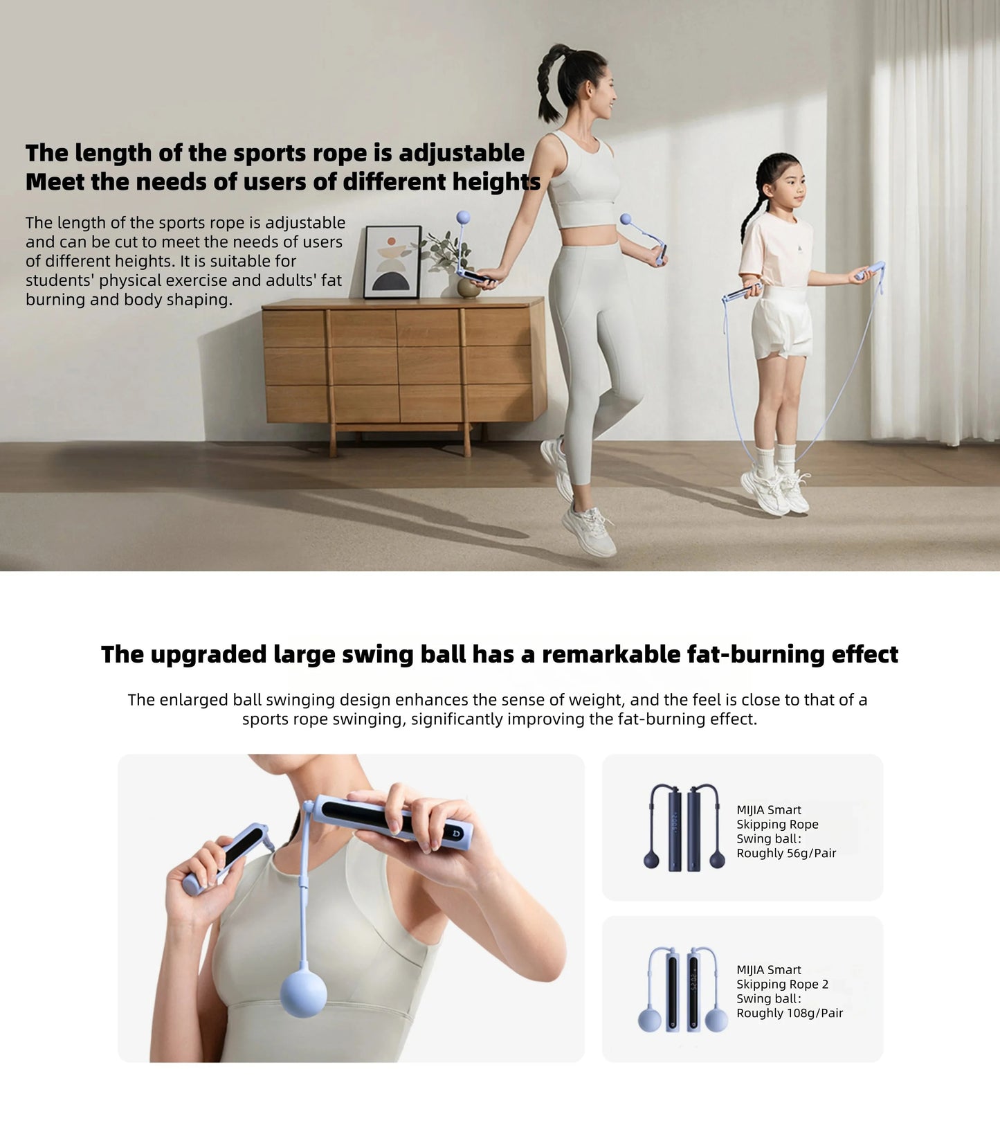 Original Mijia Smart Skipping Jump Rope 2 Digital Counter Adjustable Calorie Calculation Sport Fitness Exercise Lose Weight CN