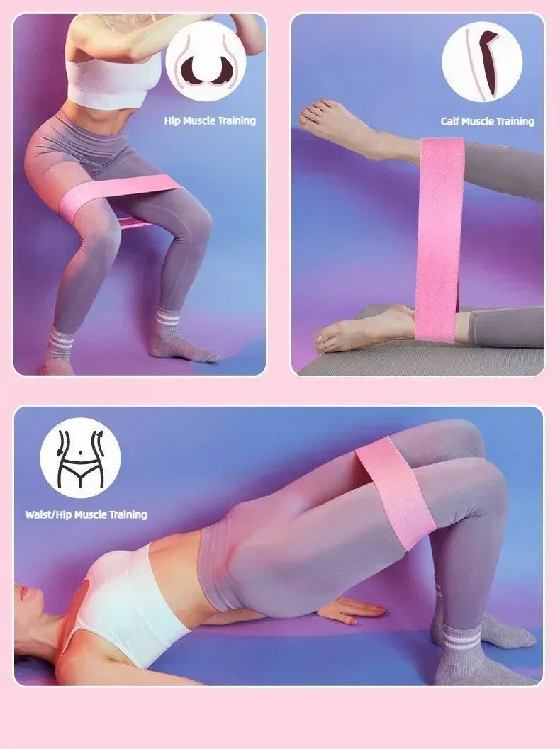 3-Piece Fabric Resistance Hip Bands – Non-Slip Glute, Thigh & Leg Workout Bands for Squats, Yoga & Strength Training
