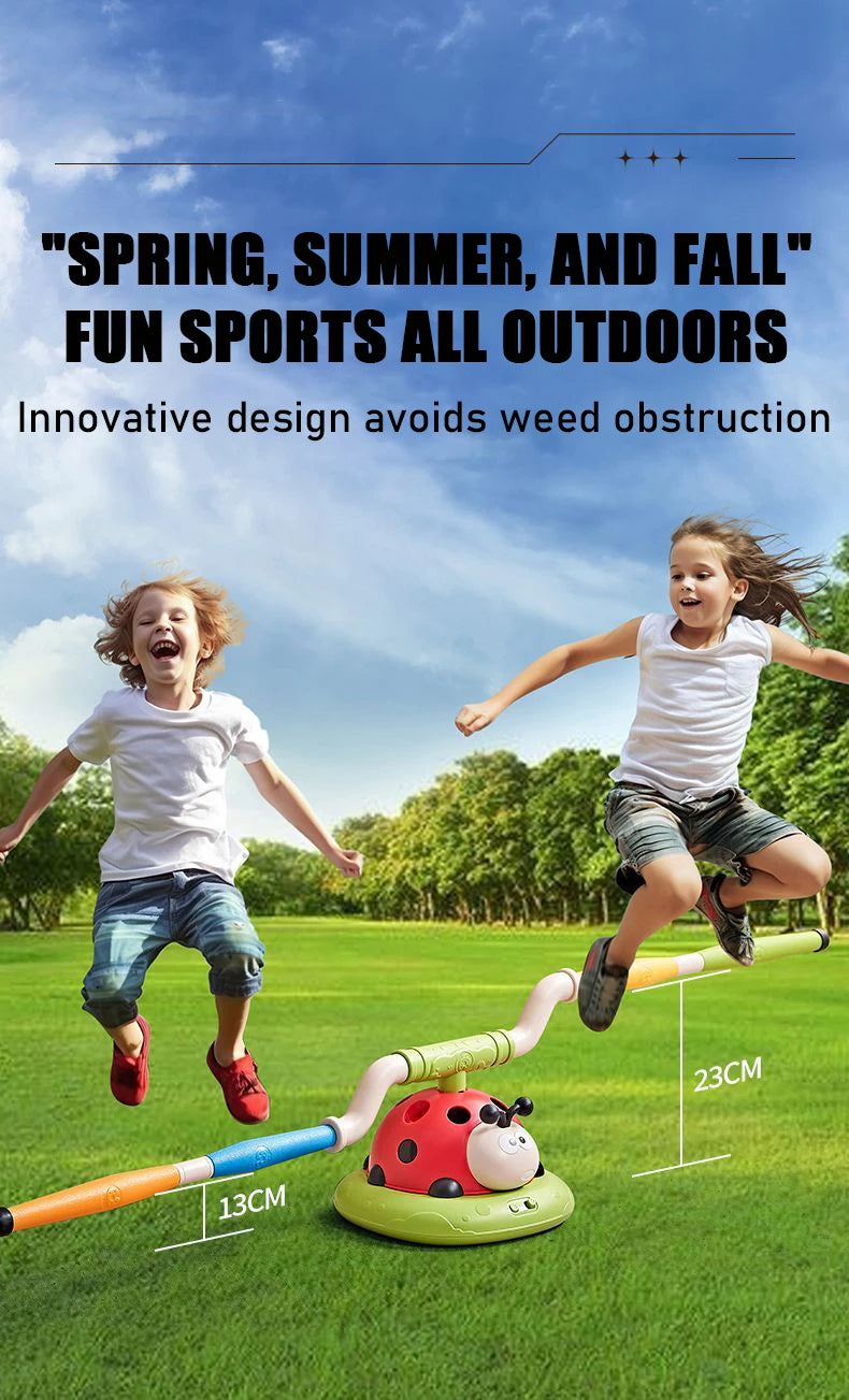 3 In 1 Ladybug Sensory Training Skipping Rope Toss Machine Stomping Launcher Gym Jumping Sports Indoor Outdoor Toy Kids Gift