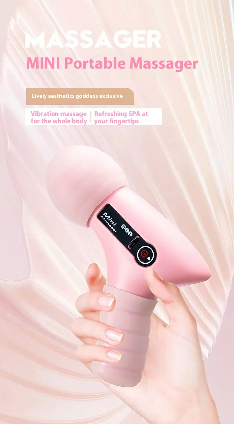 Mini Massage Massage LCD Screen 6 Heads Gun Muscle Massager Portable Electric Fascia Gun for Neck Foot Body Fascia Gun