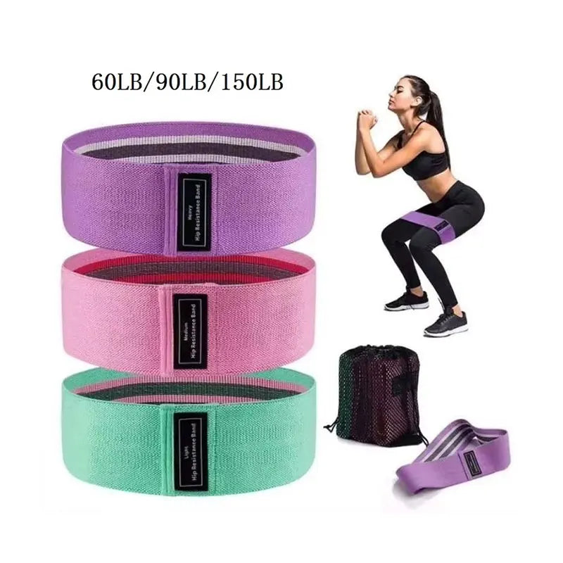 Fabric Resistance Booty Bands for Glutes, Legs & Yoga | Non-Slip Hip Workout Bands