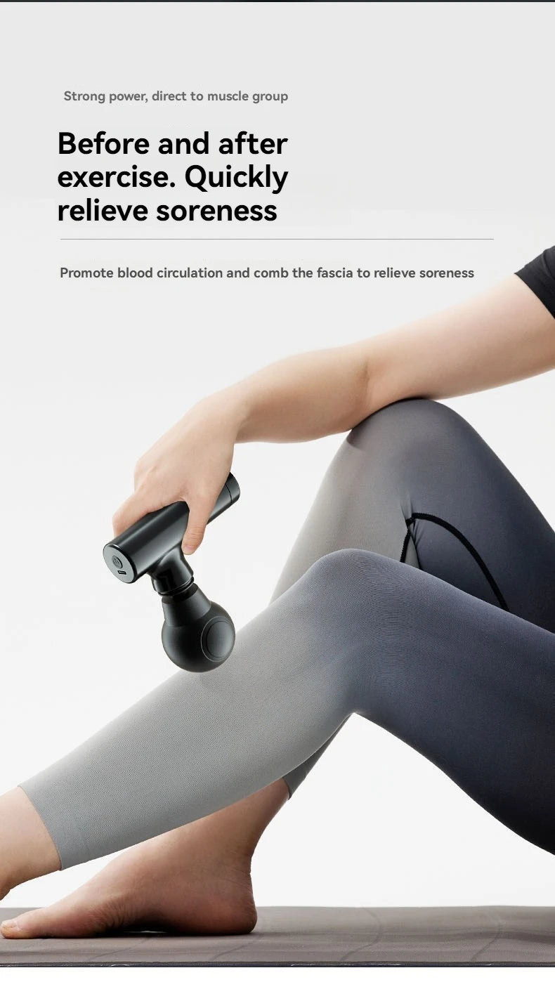 2025 New USB Mini Massage Gun Fascia Machine Muscle Relaxation Vibrating Gun Rod Massage Fitness Equipment Neck Grab Fascia Gun