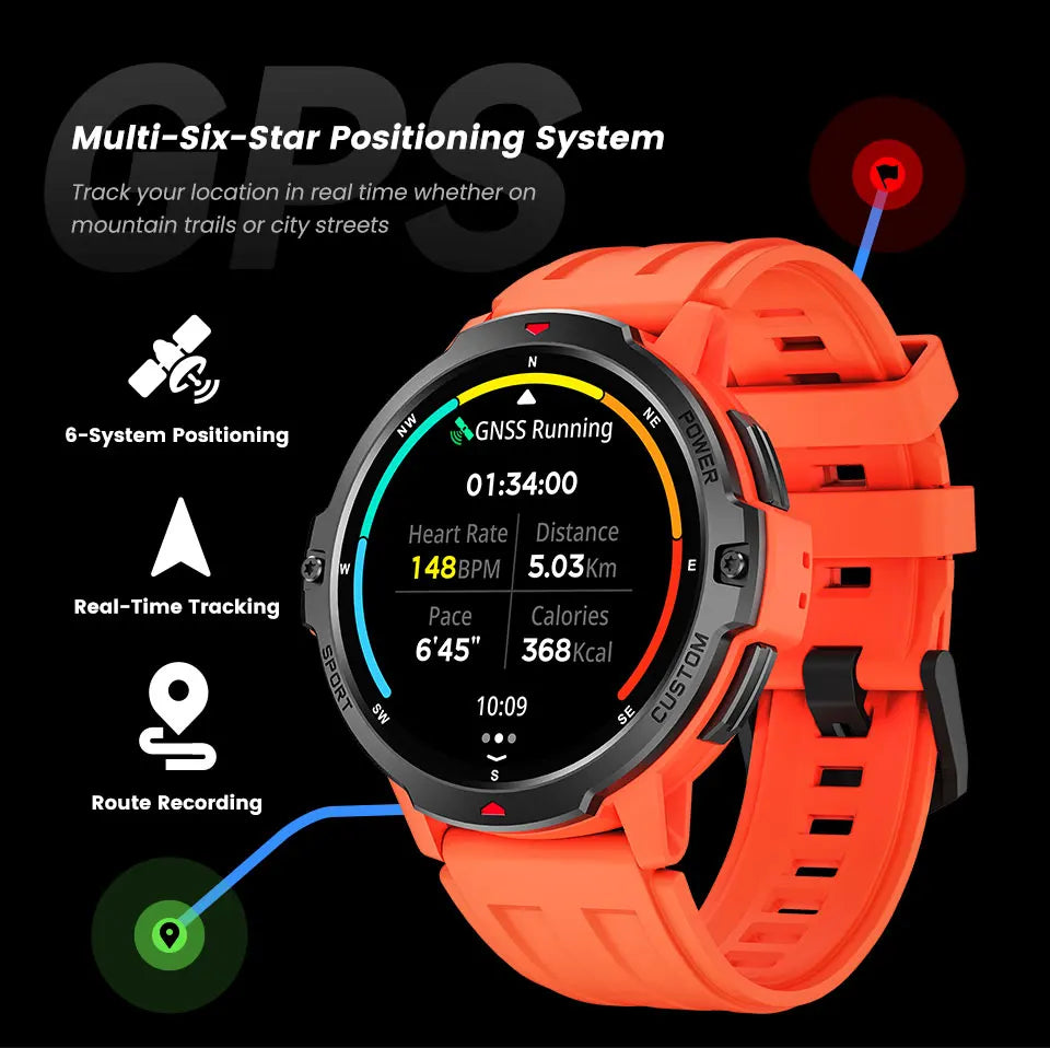 LEADOYS C31 Men's GPS Smartwatch Reloj Inteligente Para Hombre Outdoor Fitness Swimming Running Jumping Rope Smart Wrist Watch