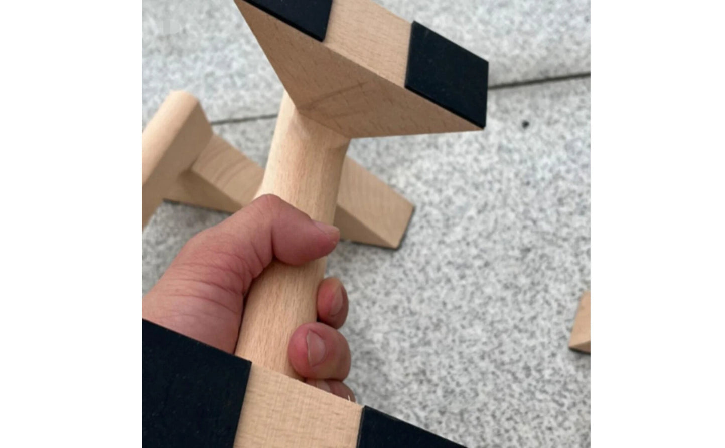 Wooden Push-up Stands Solid Wood Push-up Stands with Triangular Base Parallettes Long-Lasting Fitness Equipment Comfortable Grip