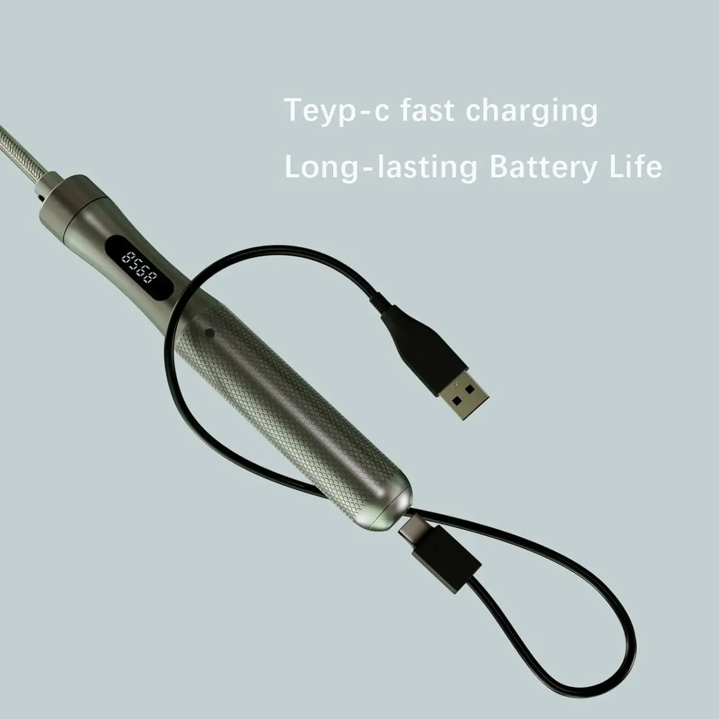 Smart Jump Rope with Counter - LCD Display, Aluminum Handles, Adjustable PVC-Coated Steel Cable, Type-C Charging for Cardio & HIIT