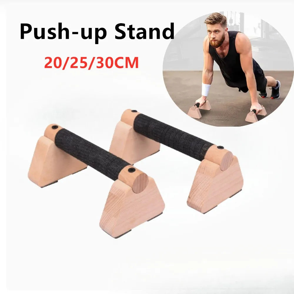 Premium Rubberwood Push-Up Stands (Pair) – Wooden Parallettes for Push-Ups, Russian Dips, Calisthenics & Home Gym Training