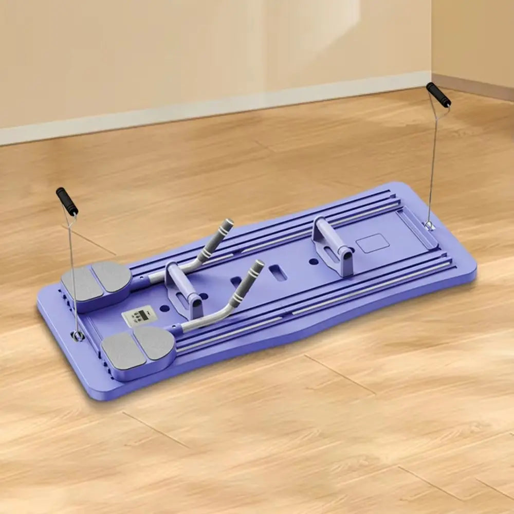 Leg & Arm Toner Fitness Abdominal Exercise Board with Tension Rope Adjustable Push-up Automatic Rebound Board Foldable Portable