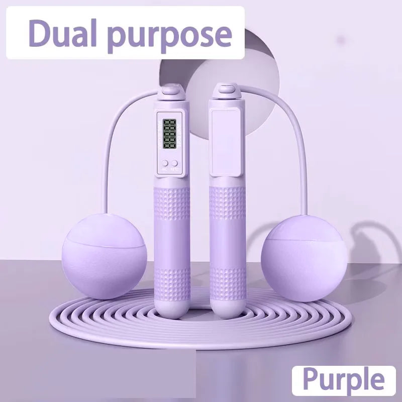 Dual-Purpose Smart Jump Rope with Digital Counter – Cordless & Steel Wire Skipping Rope