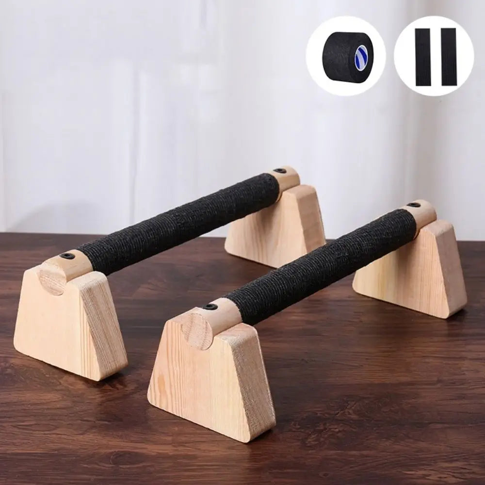 Wooden Push Up Bars (Pair) | Non-Slip Parallettes for Strength Training & Calisthenics