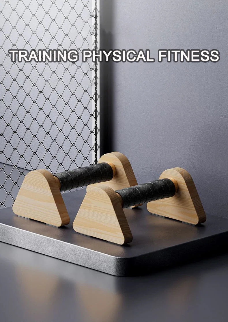 2pcs Wooden Push-up Bar Stands Gym Push Ups Rack Board Fitness Exercise Body Building Training Handstand Parallel Rod