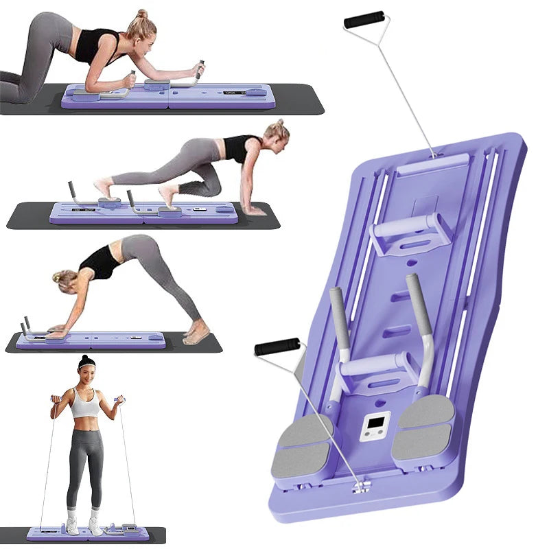Multifunctional Abdominal Board Home Fitness Equipment Timer Push-up Handles Resistance Band Multifunctional Exercise Equipment