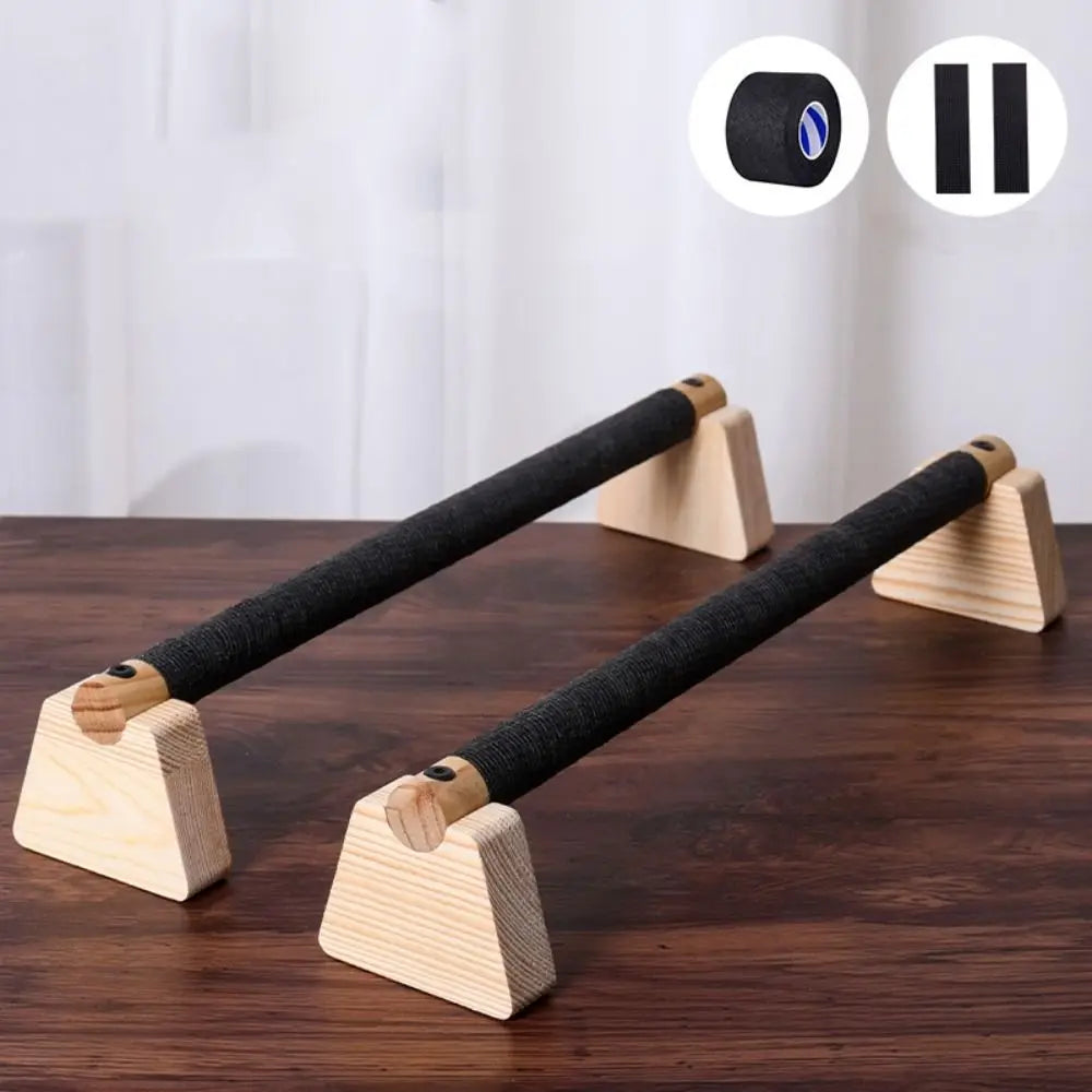 Wooden Push Up Bars (Pair) | Non-Slip Parallettes for Strength Training & Calisthenics
